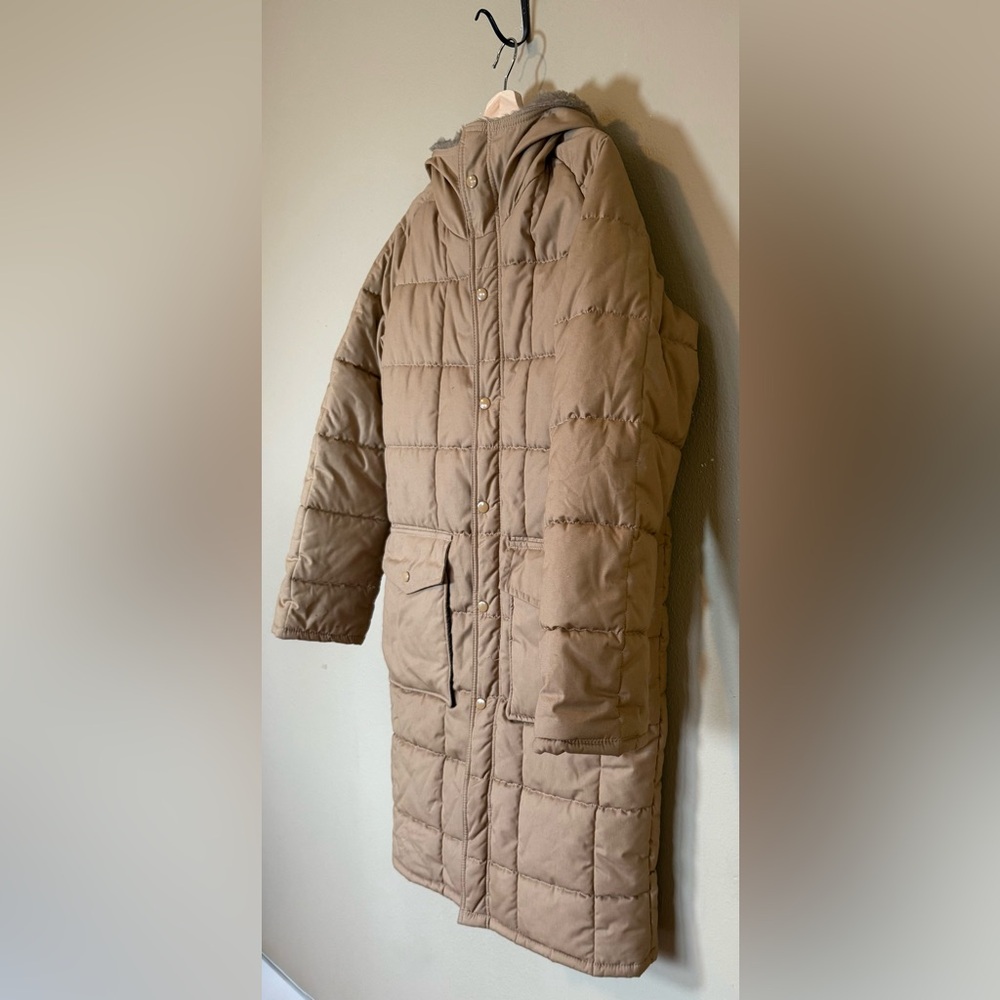 Vintage Montgomery Ward Tan Quilted Parka Puffer Jacket - Picture 3 of 6